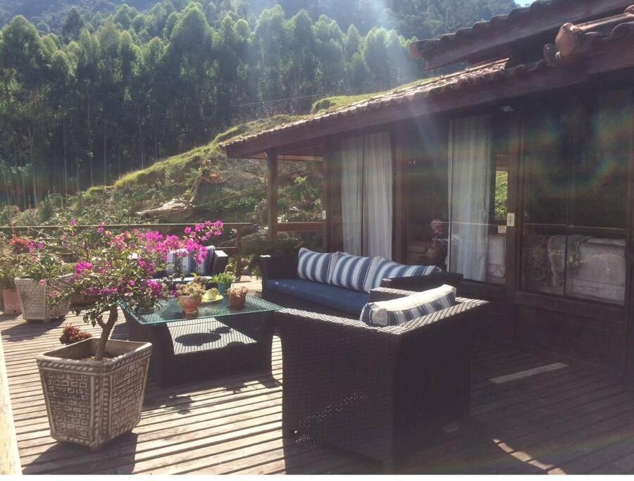 Sitio Com Piscina Natural E Cascata, Com Linda Vista Em Lumiar. Exteriér fotografie